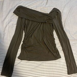 Elegant Olive Green Off-Shoulder Top